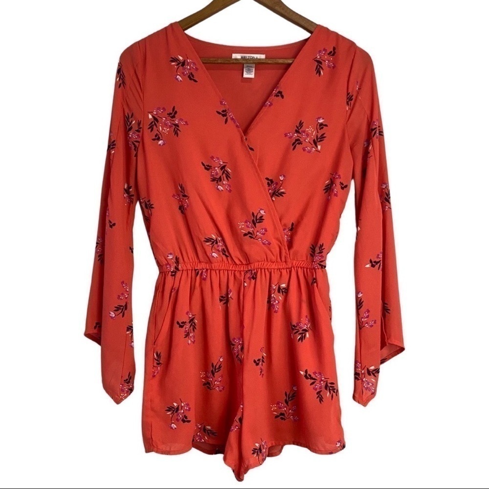 Arizona Jean Company Floral Romper Size Small Colorful Spring Summer